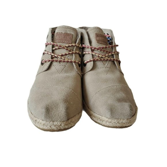 Toms Sand Alarco Desert Botas Chukka Boot Suede Leather Tan Lace Up Size 5.5 - Picture 4 of 11